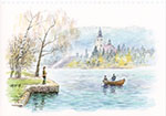 布萊德湖畔_賴英澤 繪_Bled Lake_painted by Lai Ying-Tse